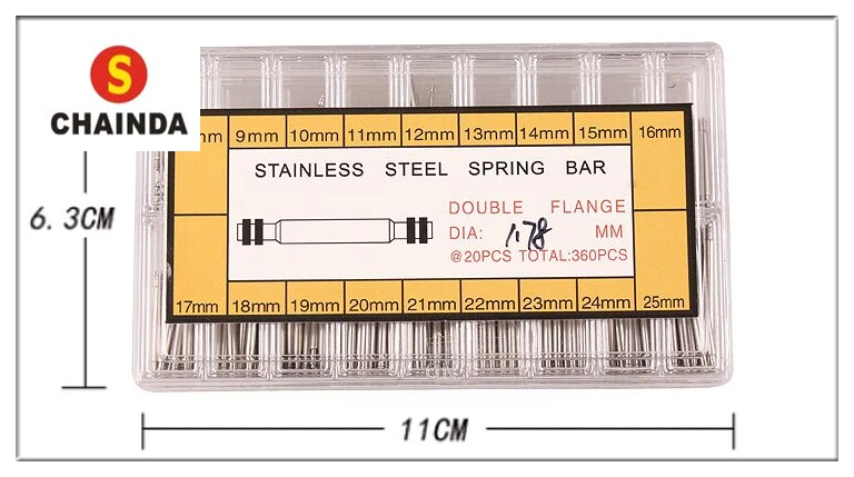 1 компл. 360 шт. 1.78 мм Диаметр Нержавеющая сталь Весна Бар двойной фланец для ремонта часов