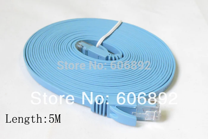 

Free shipping 5M CAT6 RJ45 cable Flat UTP 10/100/1000Mbps Ethernet Network Cable For PC Router DSL Modem