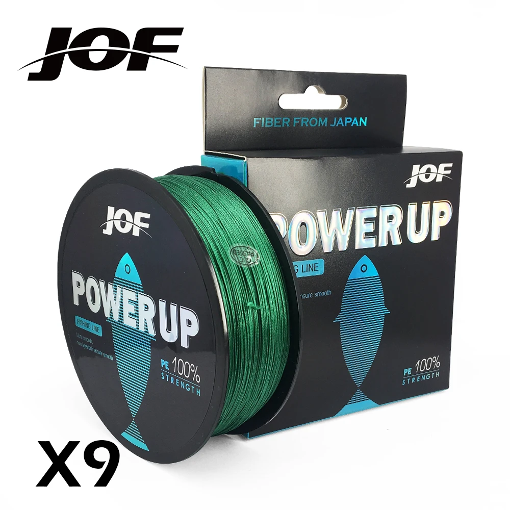 500 متر X9 JOF العلامة التجارية سوبر قوي اليابان المتعددة الشعيرات 100% صنارة صيد بولي ايثيلين مجدول 9 السواحل مضفر أسلاك 20LB إلى 100LB