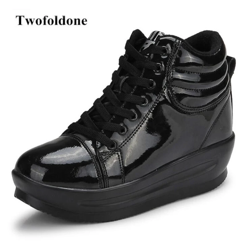 Patent leather Sneakers for Women Sports shoes trend trainers Platform