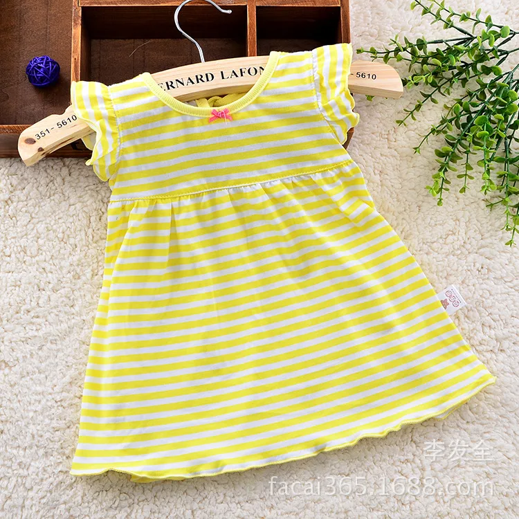 Платья для малышей Одежда маленьких девочек Хлопковое платье от 0 до 2 лет летняя