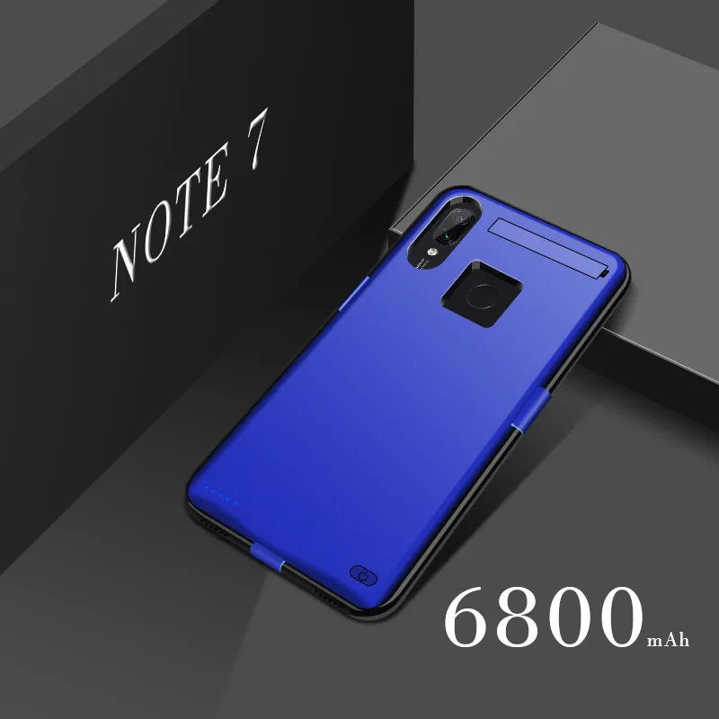 Ext power 6800 мАч, чехол для зарядного устройства для Xiaomi Redmi Note 7, внешний аккумулятор, чехол для аккумулятора для Xiaomi Redmi Note7 Pro - Цвет: Blue For Note7