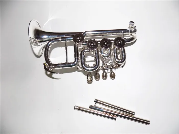 

Bb Rotary Trumpet with Extra leadpipe Silver plated with Foambody case and mouthpiece musical instruments professional Trompete