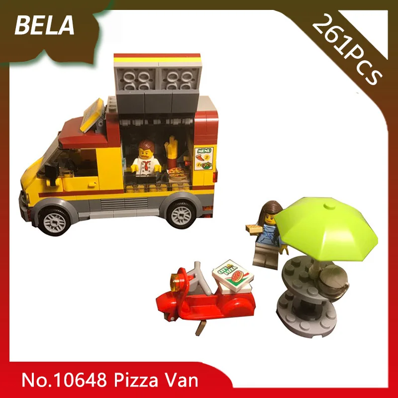 

Bela 10648 City Series Pizza Van Model 261pcs Building Kits Blocks DIY Bricks Education Toys Compatible with Legoings