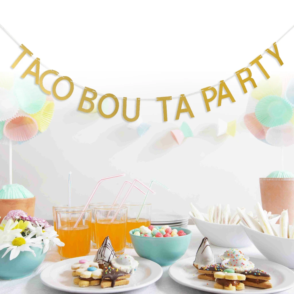 Taco Bout A Party Banner Mexico Theme Party Decorations Bunting Garland Photo Booth Props 300cm/ 9.84 ft Decor