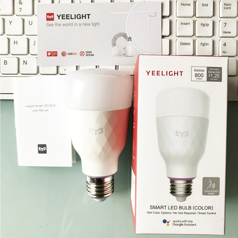 [Английская версия] умный светодиодный светильник Mi Yeelight цветной 800 люменов 10 Вт