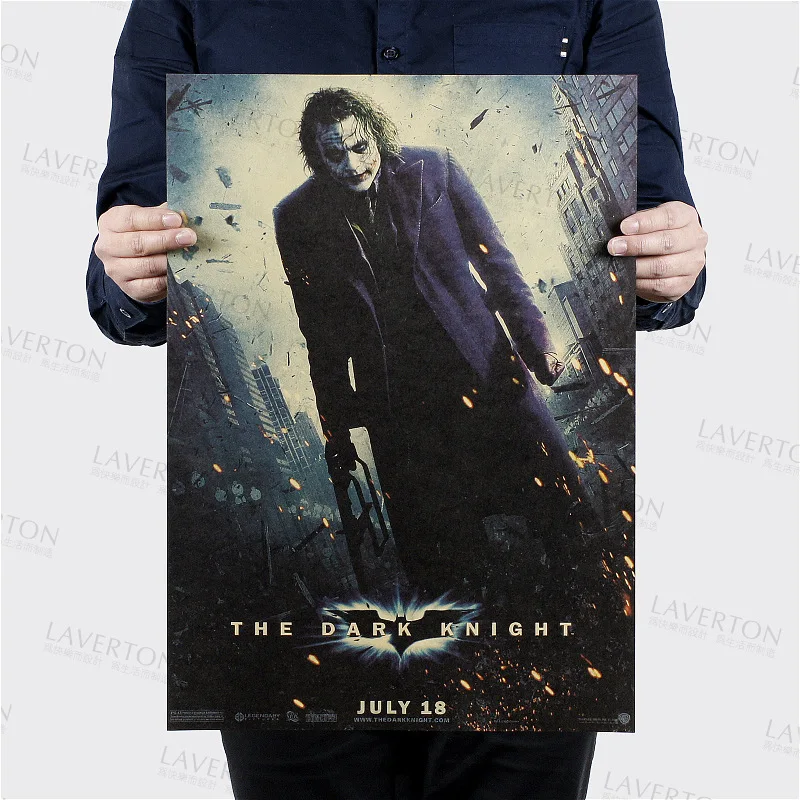 

Joker The Dark Knight/classic Comics film movie/kraft paper/bar poster/Retro Poster/decorative painting 51x35.5cm Free shipping