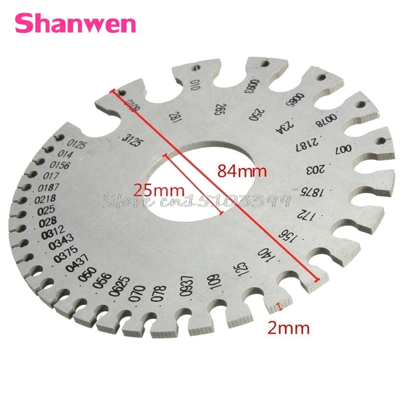 Круглый AWG SWG провод Толщина измерительный прибор линейка Калибр Диаметр металлический инструмент G08 и Прямая поставка