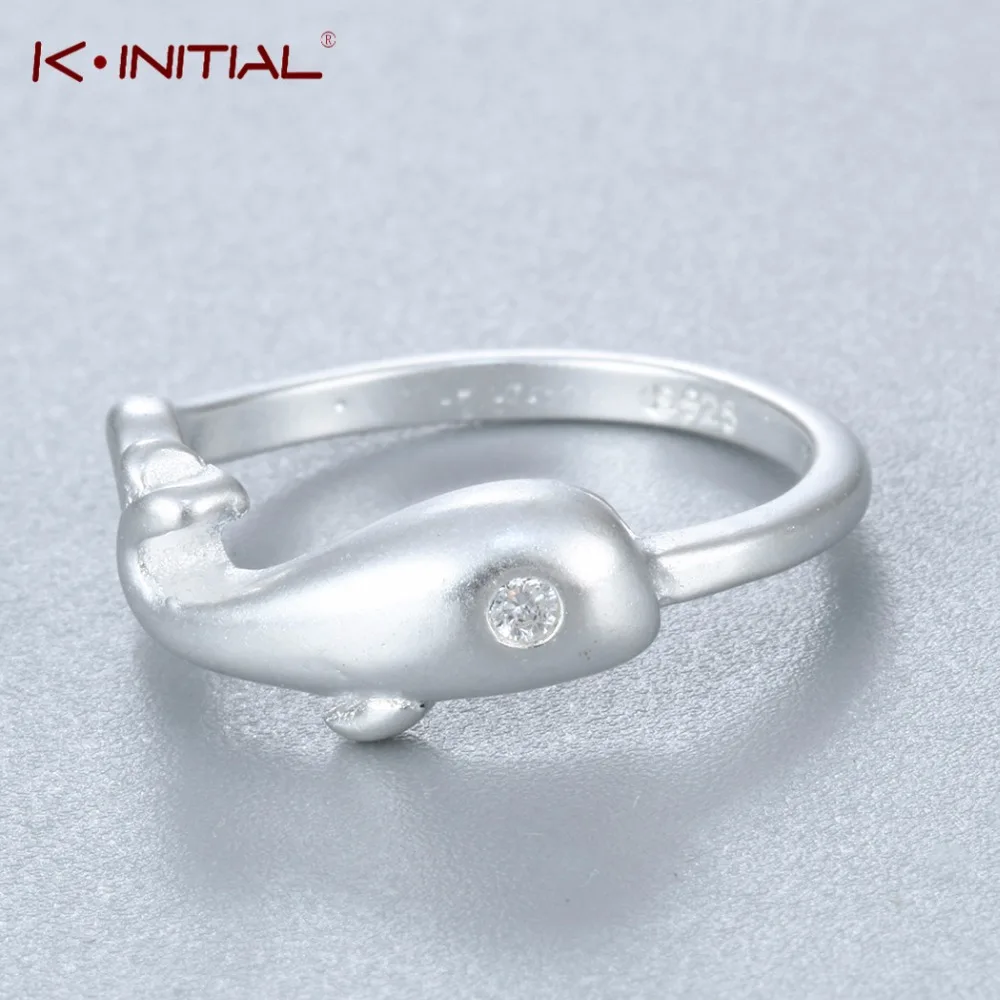 Kinitial животное телефон дельфин открытые кольца для женщин модные украшения