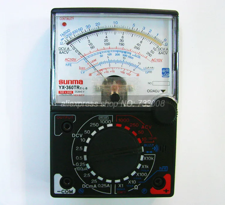 YX-360E-L-B Указатель мультиметр аналоговый измеритель с Баззом AC DC Вольт ток Ома тестирование Электрический мульти тестер