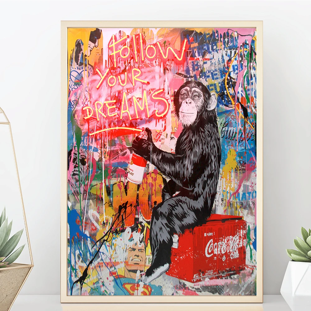 

Quadro Modern Graffiti Figure Wall Abstract Art Canvas Painting Animal Posters And Prints Banksy Wall Pictures For Living Room