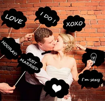 

New Arrive 10Pcs Photo Booth Prop DIY Bubble Speech Chalk Board Wedding Party Photo booth