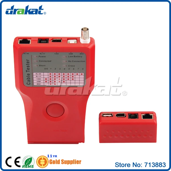 

Multi RJ45 RJ11 USB BNC 1394 Cable Tester