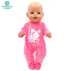 Одежда для кукол подходит 43 см Baby Born Zapf кукла аксессуары розовый красный плюшевый ползающий костюм Одежда для рождественского подарка для