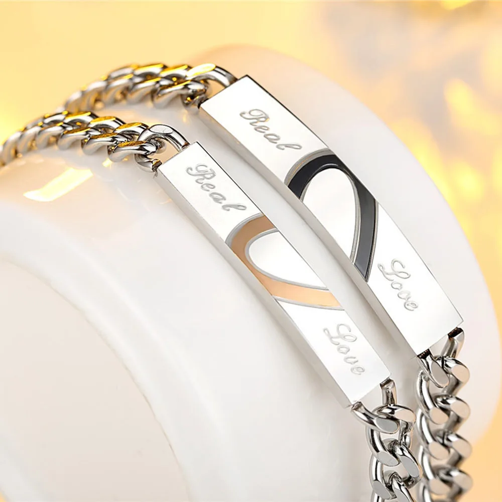 

Trendy Chain Lovers Bangle Stainless Steel Titanium Men's Women's Screw Hand Love Lover Cuff Bracelet Jewelry Valentine's Day