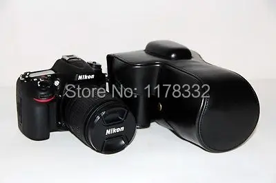 Кожаный чехол Обложка сумка Камера Sling ремешок для Ni@ на D7100 цифровой зеркальной Камера с бесплатной доставкой