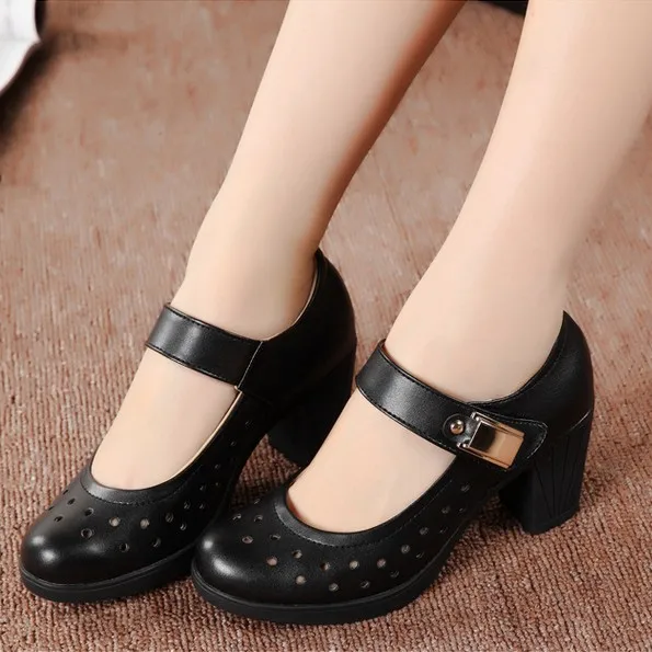 Pumps Women Genuine Leather Shoes Buckle Decoration Office Lady Pumps Women Genuine Leather Shoes Buckle Decoration Office Lady For Woman Formal Party Pump Zapatos Sapatos Sandals In S From