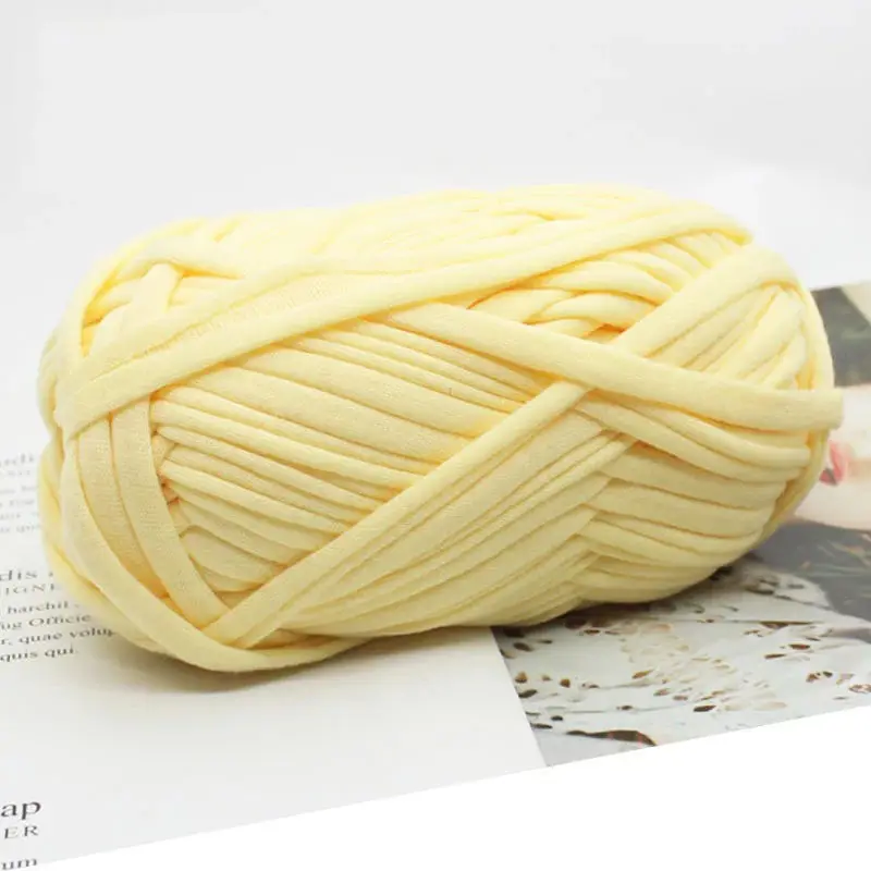 Cotton Cloth T-Shirt Yarns Polyester Handbag Yarn For Winter Bag Carpet Crocheting Grey Wine Approx 2Cmx100G - Цвет: 1