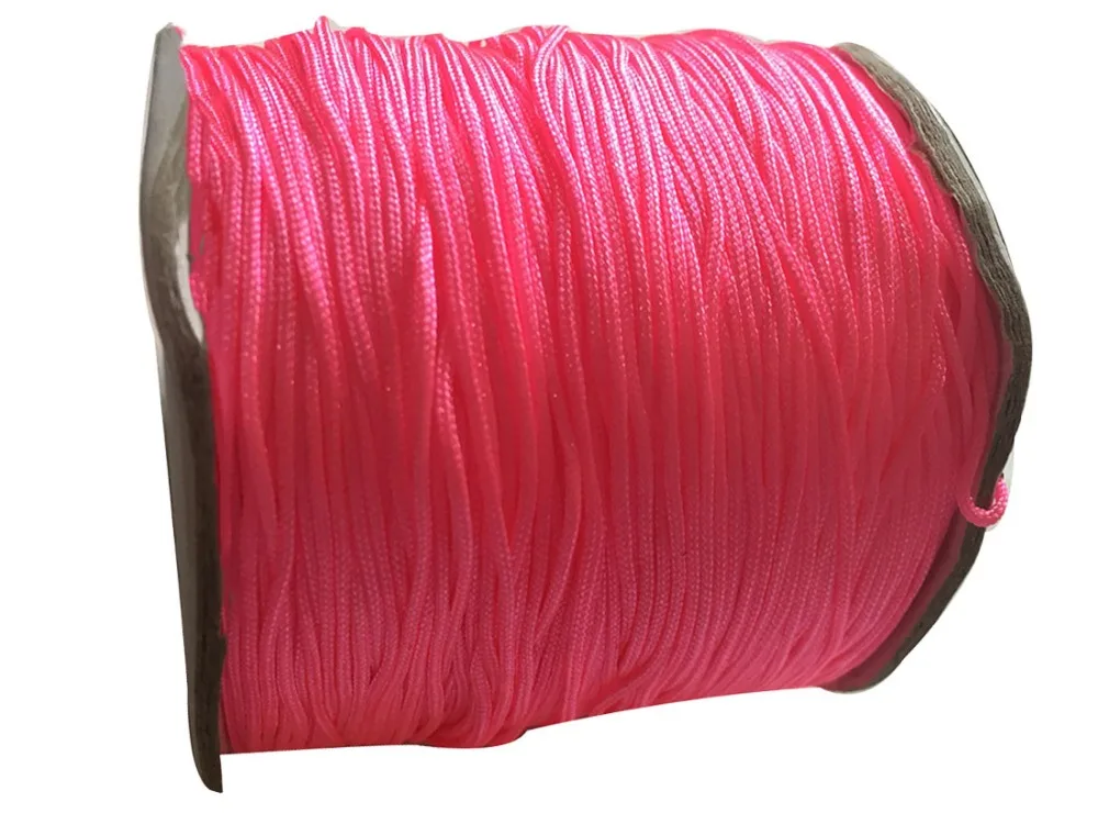 

0.8mm Neon Pink Macrame Rattail Jewelry Accessories Making Beading Shamballa Bracelet Nylon Cord Chinese Knot Rope 200m=1Roll