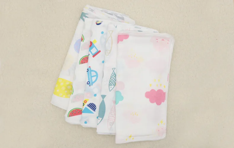 10PCS Baby Feeding Towel Teddy Bear Bunny Dot Chart Printed Children Small Handkerchief Gauze s Nursing YYT308