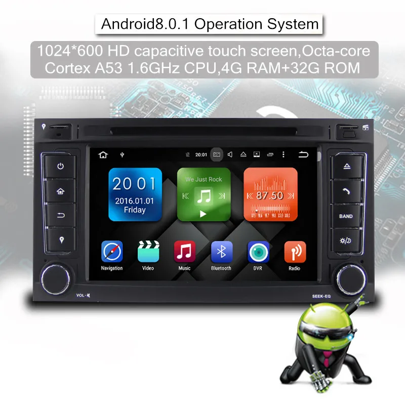 Perfect KSAOTU 7" DAB+ 4G Android 8.0 Car DVD Player SD GPS for VW Touareg T5 Multivan 0