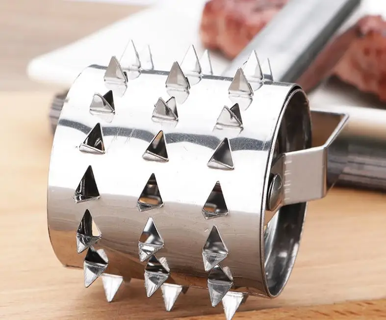 ORGANBOO 1PC Creative kitchen tender meat hammer roller needle loose meat tool thick stainless steel steak tenderizer