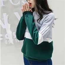 Autumn New Spell Color Stitching Harajuku font b Women b font font b Hoodies b font