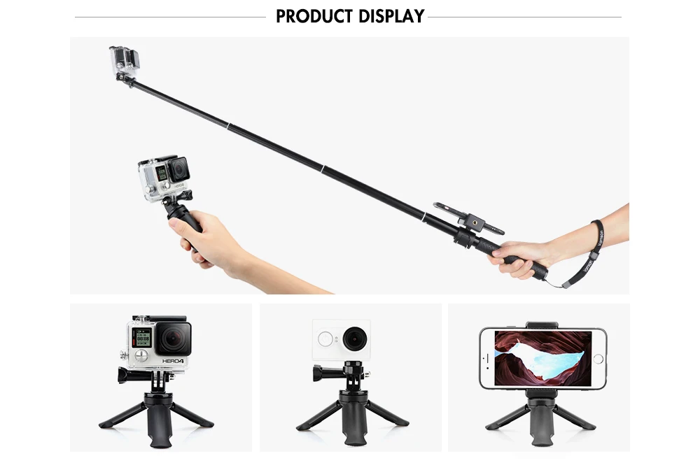 Vamson для Gopro аксессуары набор для go pro hero 7 6 5 4 3 комплект 3 way selfie stick для Eken h8r/для xiaomi для yi EVA чехол VS77