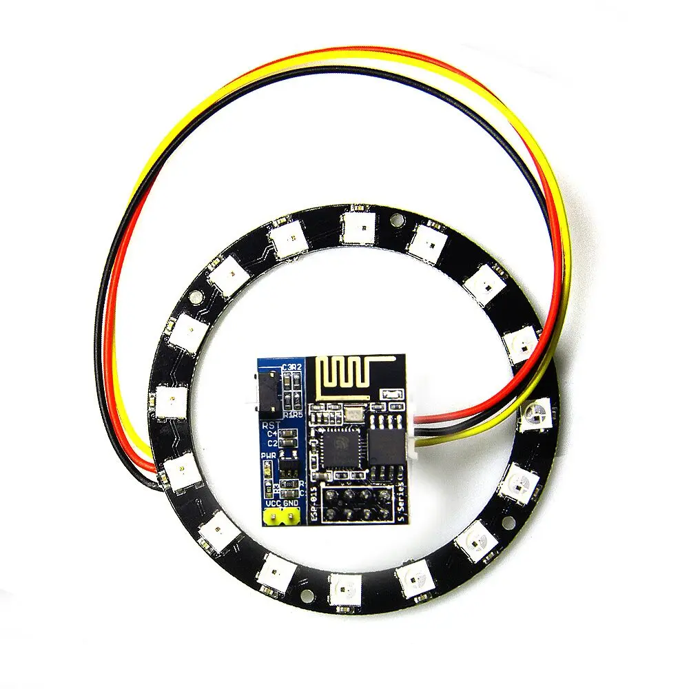 

WS2812 Light Ring Electronic Maker Student Education ESP8266 ESP01S 01 RGB LED Smart Wifi Kit Christmas DIY