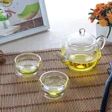 1х 3в1 мини-набор для чая-термостойкий стеклянный кунг-фу чайник цветочный чайник с заваркой 250 мл+ 2 х 30 мл чашки с двойными стенками