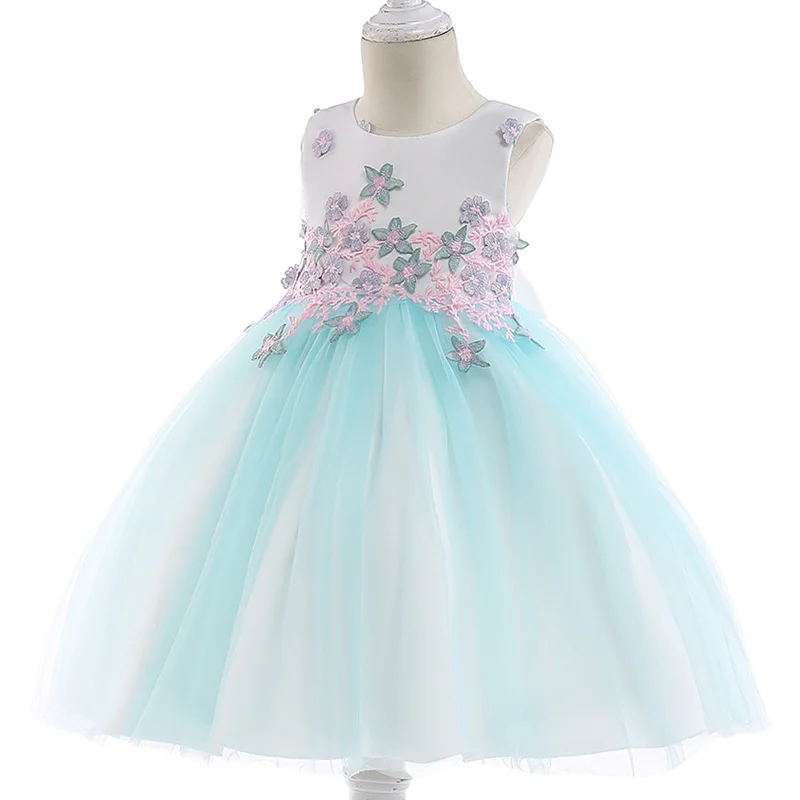 Розничная ; милое летнее вечернее платье с цветочным узором для девочек; элегантное красивое кружевное платье принцессы с цветочным узором для девочек; L5024