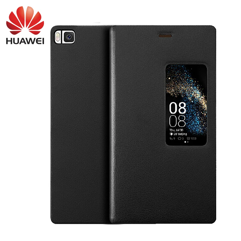 

Huawei P8 Flip Cover Case 100% Original Smart View Official Phone Cases Call Answer P 8 Anti-knock Leather Luxury cover