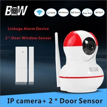 Sistema de Cámaras de vigilancia de CIRCUITO CERRADO de televisión Cámara IP Sistema de Alarma Inalámbrico + 2 Sensor de Puerta Ventana de Infrarrojos Cámara de Seguridad WiFi BW12R