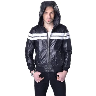 Фирменная мужская куртка из натуральной воловьей телячьей кожи, модная черная Толстая куртка-бомбер, мотоциклетная Байкерская мужская зимняя куртка 163