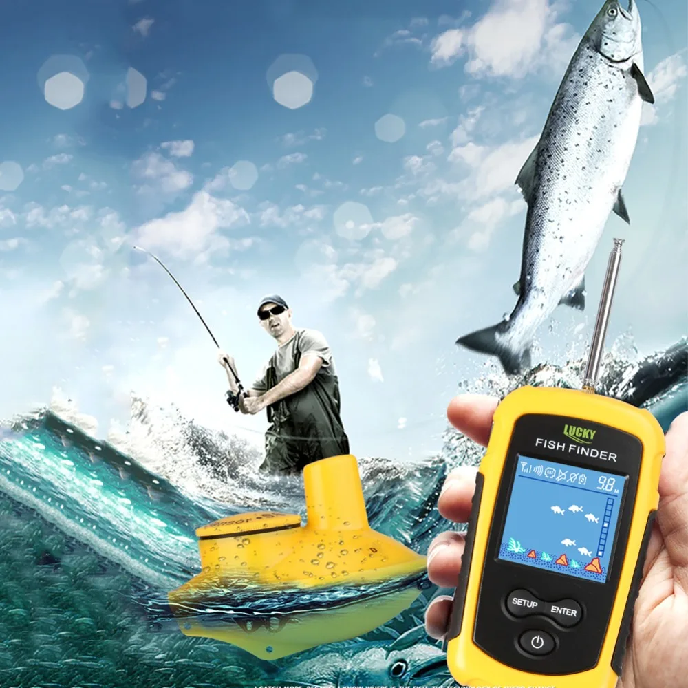 120M Fishing Finder Wireless Fishing Lure LCD Color Screen Sonar Echo Sounder Alarm Fish Finder (4)