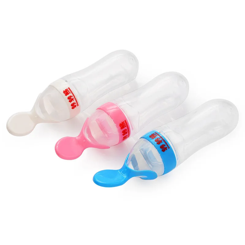 90ML Baby Feed Spoon Food Supplement Feeding Spoon Silicone Material