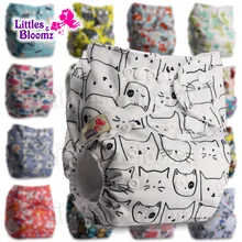 Littles& Bloomz детские моющиеся многоразовые подгузники из настоящей ткани с карманом для подгузников, чехлы для подгузников, костюмы для новорожденных и горшков, один размер, вставки для подгузников