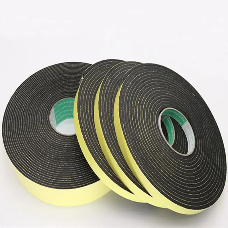 Strong adhesion EVA black sponge foam rubber tape anti-collision seal strip 1, 2, 3mm thick