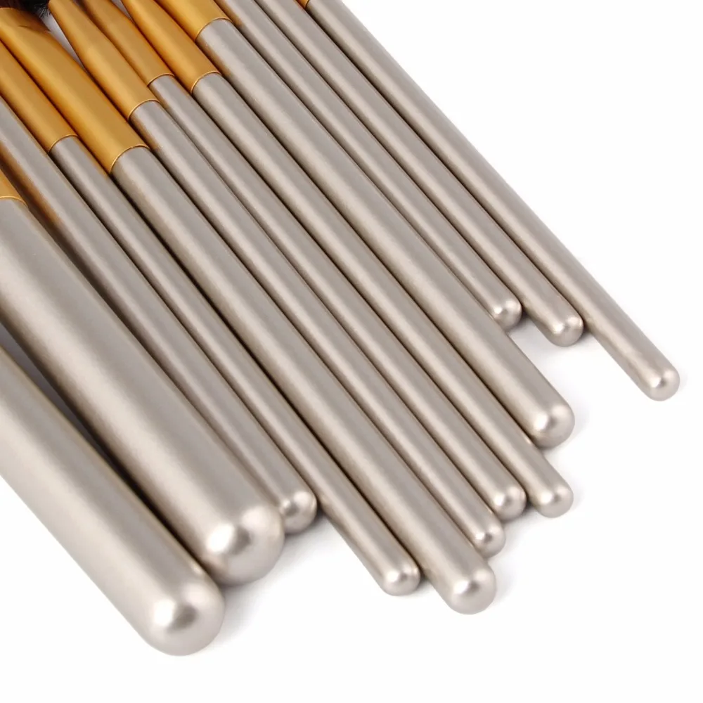 Classic Makeup Brushes Foundation Eyebrow Eyeliner Blush Cosmetic Concealer Champagne Make Up Brushes Tools pincel maquiagem (8)