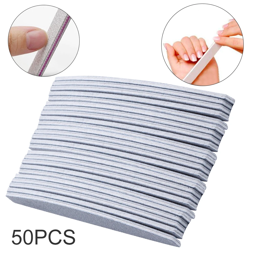 

25/50pcs Grey Nail File Buffer 100/180 Trimmer Buffer Sanding Buffer Block Nail Art Manicure Tools C-Curved Buffing Nail Files