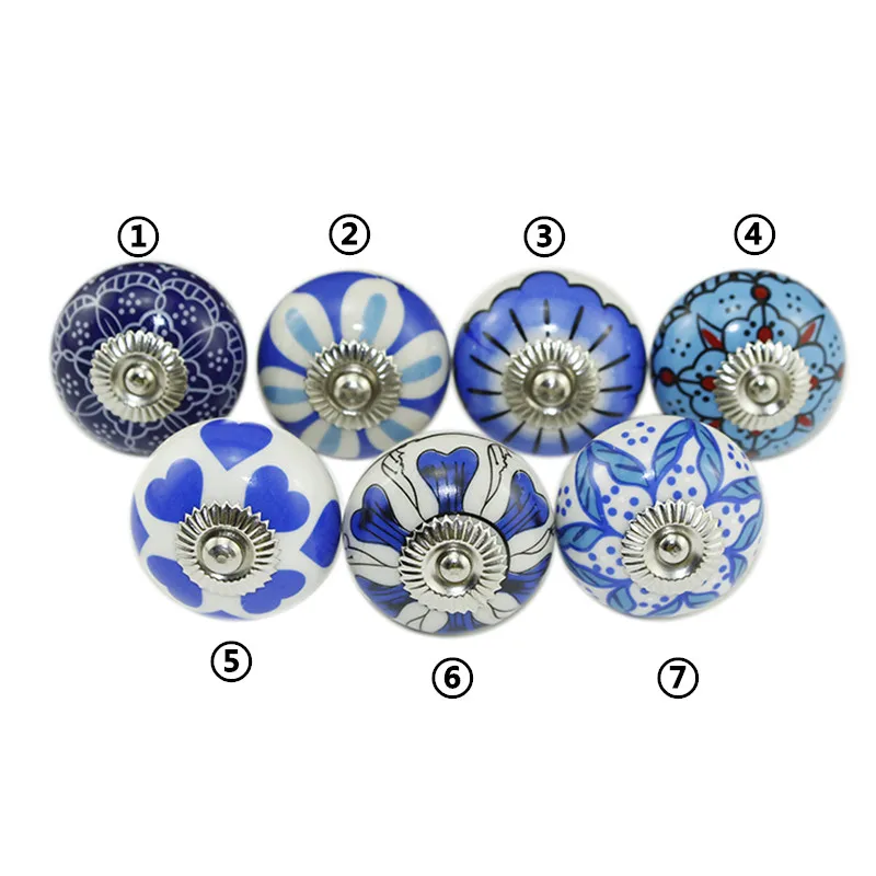 

Vintage Chinese Ceramic Flower Knobs Flower Cabinet Handles Door Handle Cupboard Drawer Kitchen Pull Knob Furniture Hardware,1PC