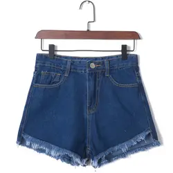 Для женщин джинсовые шорты для похудения кисточкой Джинсовые шорты Повседневное Сексуальная 2018 Новая мода лето Для женщин джинсы