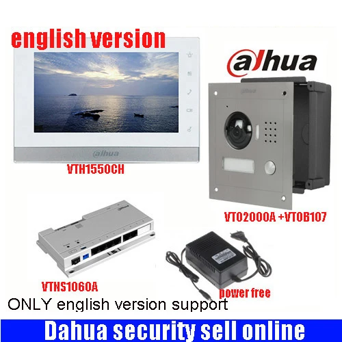 

Mutil language 7"inch Touch Screen Dahua VTH1550CH Monitor with TO2000A outdoor IP Metal Villa Outdoor Video Intercom sysytem