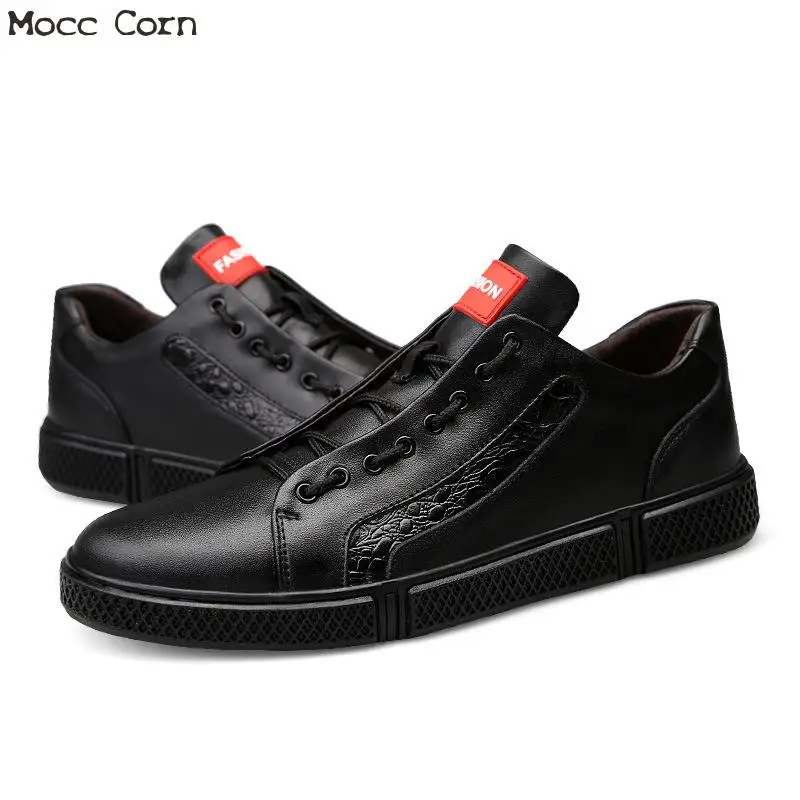 Masculino High Top Noir Chaussures Véritable Hommes Adulto De blanc Sport Plat Cuir Blanc Baskets En Décontractées Tenis Pour Formateurs hQrdtCBsx