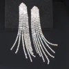 Pendientes de borla larga con diamante de imitación para mujer, aretes colgantes de cristal de lujo para mujer, joyería para fiesta y boda WX182, nueva moda ► Foto 1/5