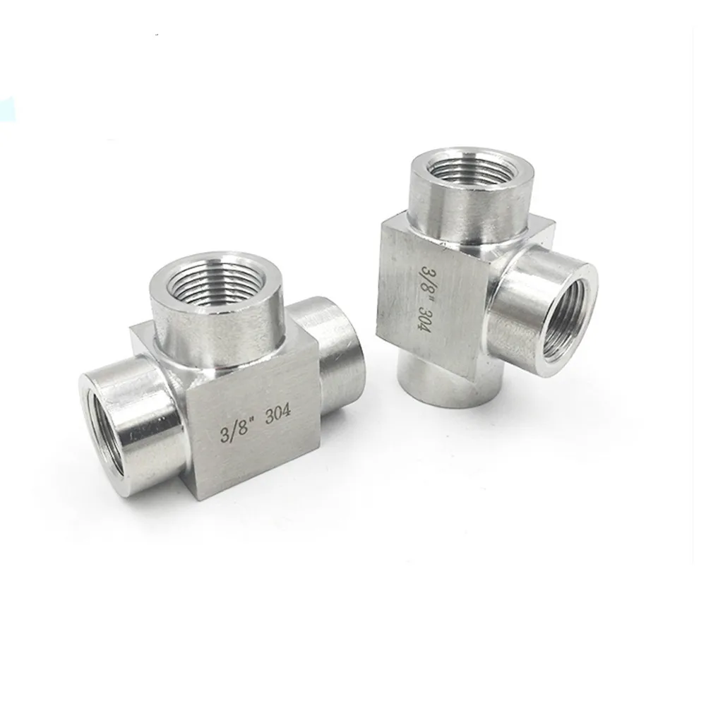 

SS304 1/8" 1/4" 3/8" 1/2" 3/4" BSP Female Tee Thread 3 Way 304 Stainless Steel Tee Pipe Fitting Connector Adaptor