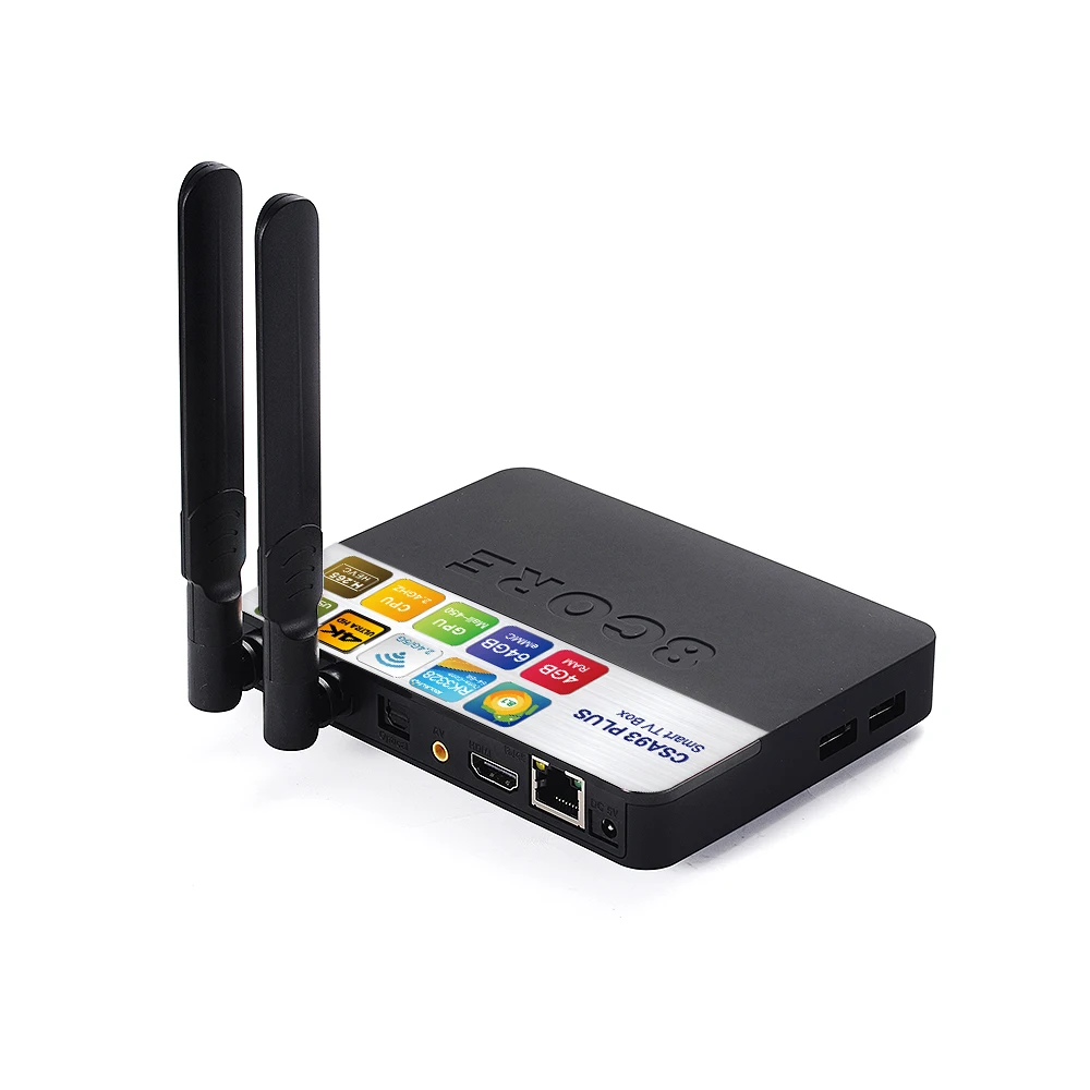 ТВ-приставка CSA93 PLUS 4G ram 64G eMMC WiFi 2,4G+ 5G Bluetooth 4,0 HDMI Android 8,1 RK3328 четырехъядерный H.256 4 k UCD Google ТВ-приставка