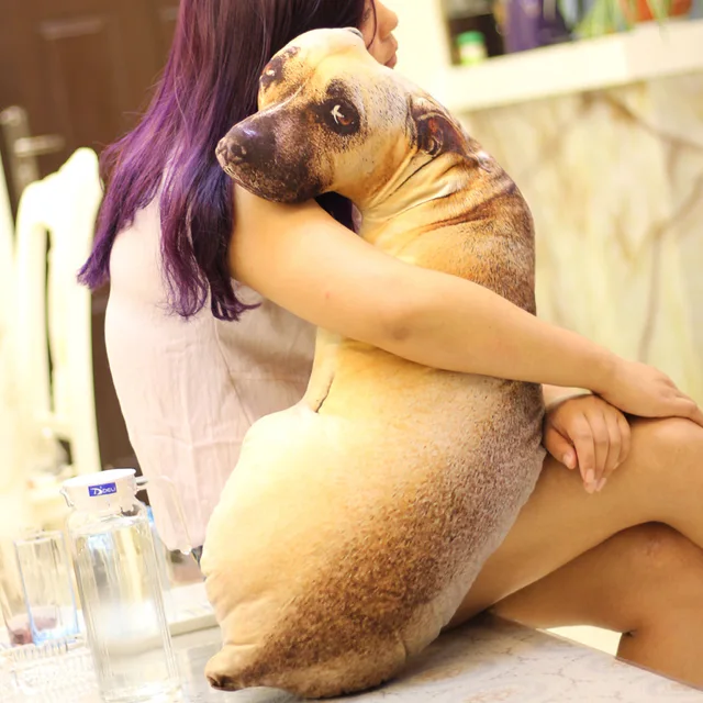 3D Simulation Plush Dog Tiger Cushion Kids Toy Dolls Stuffed Animal 40cm Creative Pillow Sofa Anime Toys For Children Brinquedos 1