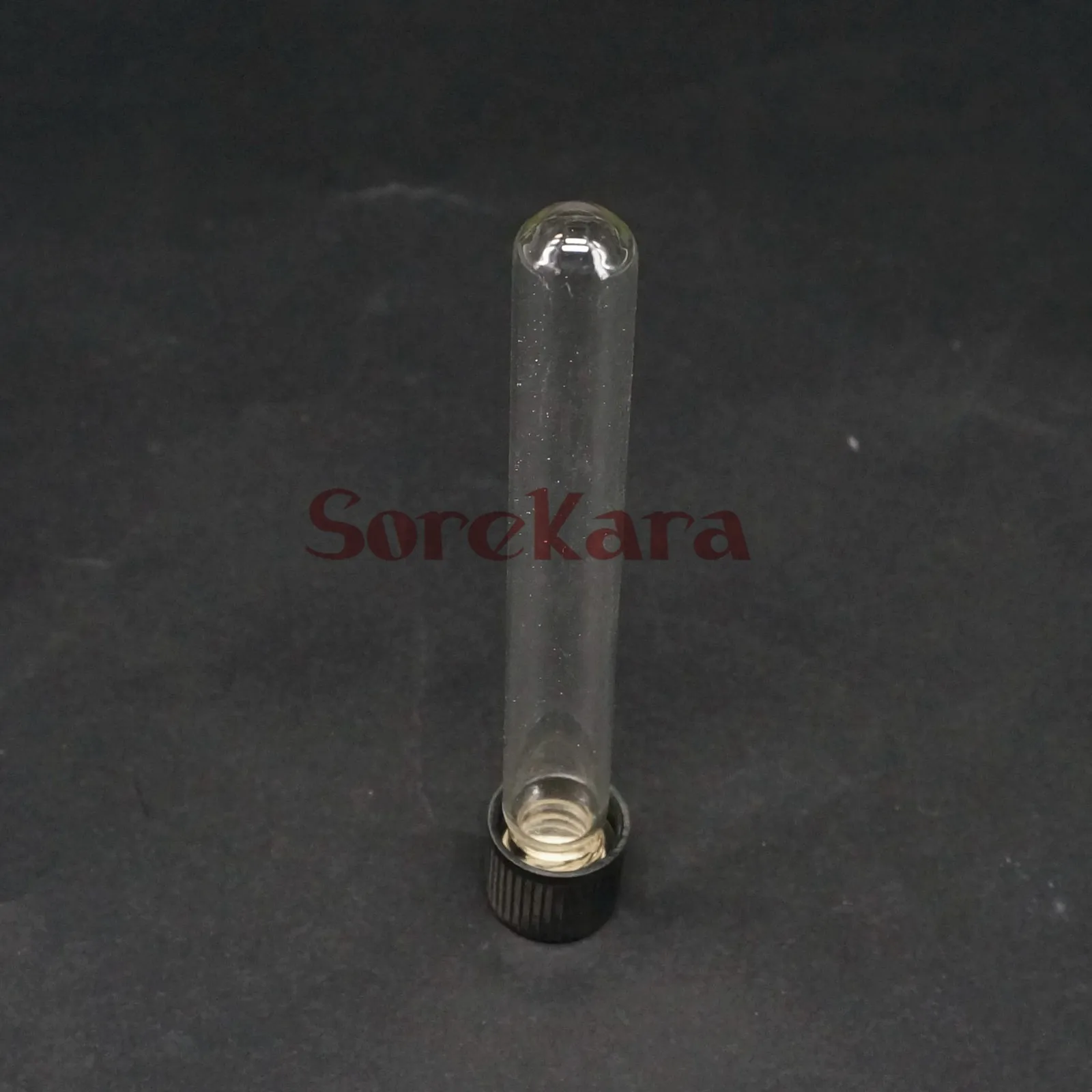 LOT 5 12x100mm Glass Test Tube Round bottom with Screw Cap for Chemistry Laboratory