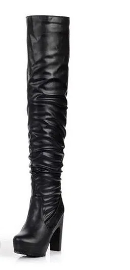 

New arrival new arrival 2013 white black platform thick heel boots ultra high heels boots knee-length boots steel pipe dance